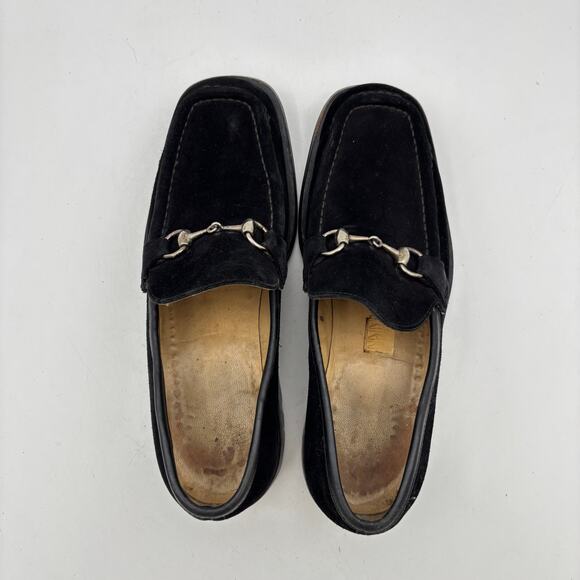 Vintage Gucci Tom Ford Era Black Suede Horsebit Lug Sole Loafers Men\'s 8 D main image 6